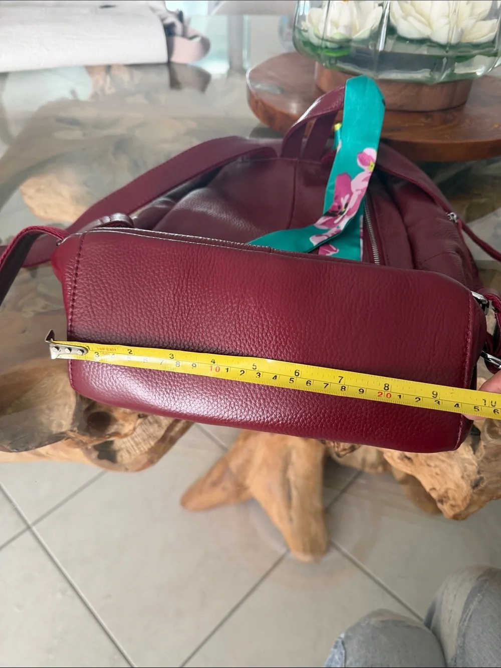 Burgundy Leather Backpack
